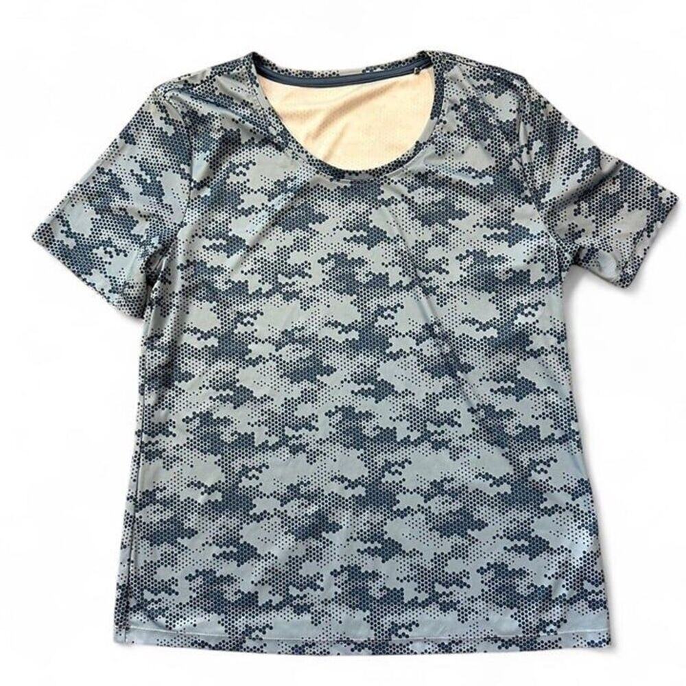 blue grey Camo camouflage casual tee men XLarge camo unisex